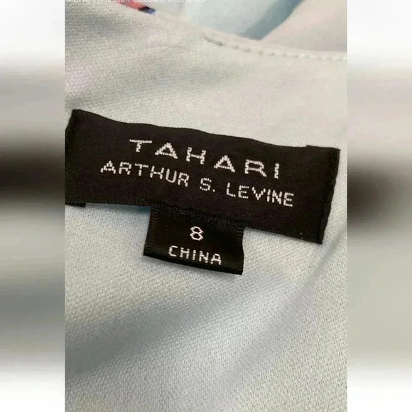 Tahari Floral Sleeveless Chiffon Dress Wedding Formal Size 8 NWT $128 Retail - Picture 7 of 8